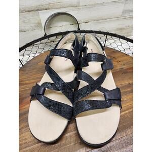 Aravon Women's Sonia-Ar Black Sandals Size 12 Shoes